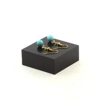 Mineralien Und Edelsteine. Ohrringe 1 Perle Howlite TüRkis 8