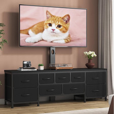 Stylish Modern TV Stand with Mount  9 Drawers for 32-75" TVs