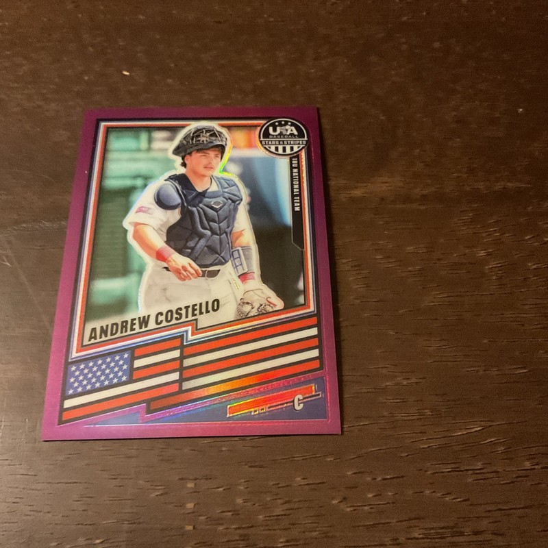 2026 Panini Stars & Stripes U18 National Andrew Costello Purple Prizm Number