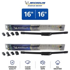 Michelin Radius Beam 16"/16" Wiper Blade Set 2-Pc For Lotus Europa 69-75