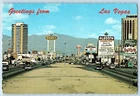 1960 Las Vegas Nevada NV Postcard Greetings The Fabulous Strip Buildings Road