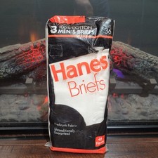 Vintage Hanes 3-pack Mens Briefs Underwear Size 36 1992 NOS Made In USA