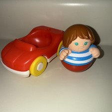 1987 Playskool Toddler Weebles Vintage Red Car for Gas Station  Striped Figure