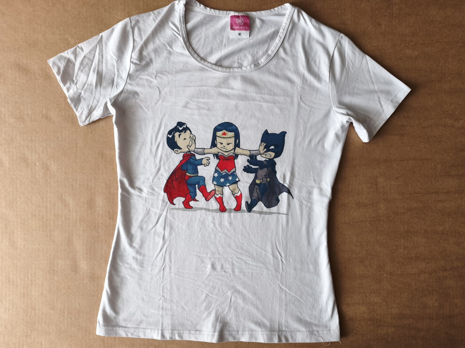 Maglia bianca Supereroi elasticizzata taglia M