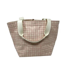 Kate Spade Blush Pink and Cream Logo Print Tote Bag