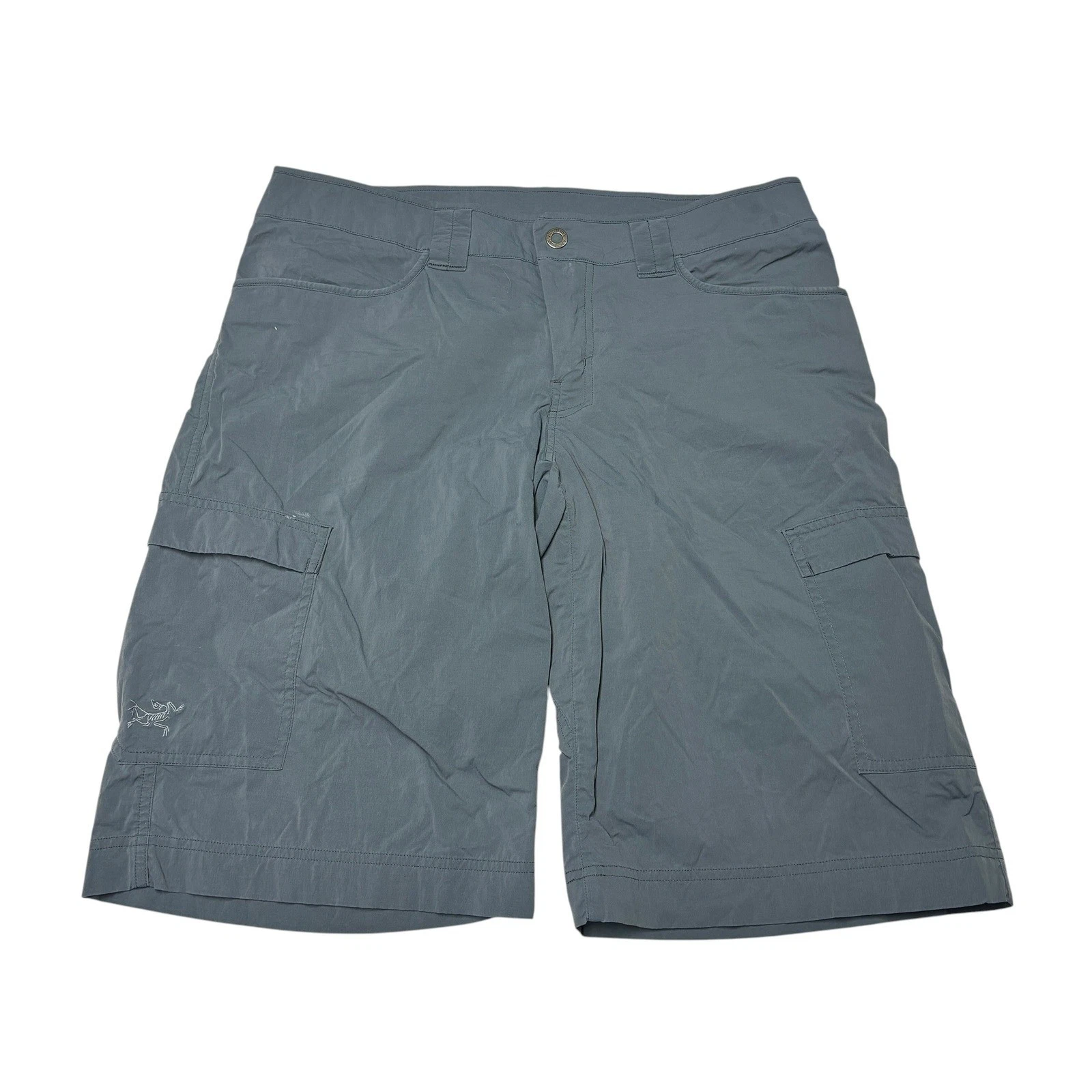 Arcteryx Mens Palisade Cargo Shorts Grey Blue Slate Size 32X12 Hiking Technical