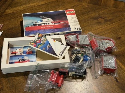 Vintage Lego Fire Fighter Boat Set 775 with manual and Box