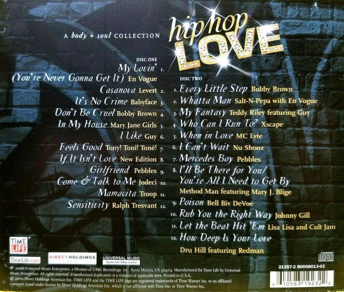 Body + Soul: Hip Hop Love Rap/Hip Hop 2CD Set 2006 FREE SHIPPING
