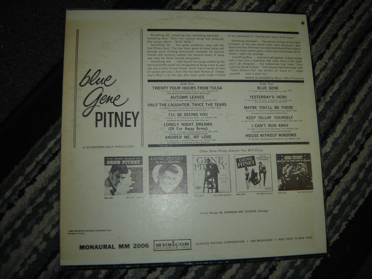 Gene Pitney - Blue Gene 1963 USA Mono Orig. Vinyl LP PH VG+/