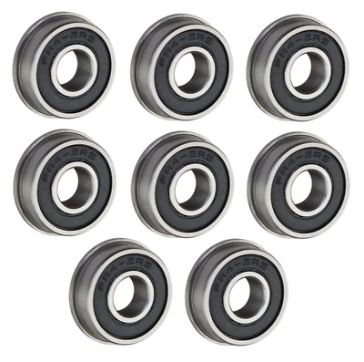 (8 Each) FR4-2RS Flanged Sealed Radial Ball Bearing 1/4 ID X 5/8 OD X 0.196'' W
