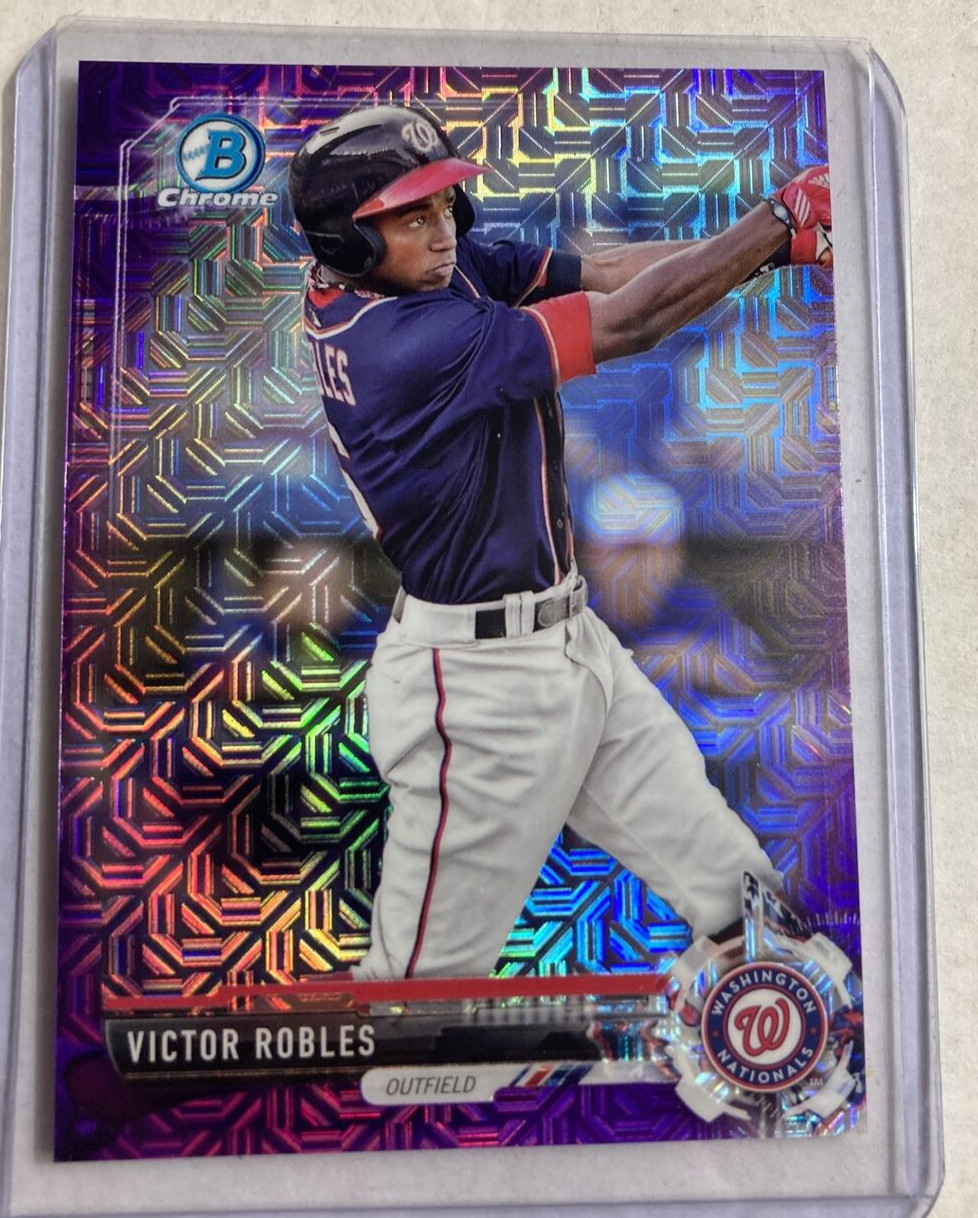 2017 Bowman Chrome #BCP73- VICTOR ROBLES Purple Mojo Refractor SP RC #/250