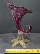 Murano (Venice) Blown Glass Vase, Burgundy Ca. 1920, H 10"