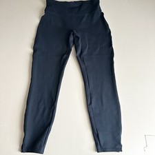 SPANX Ponte Perfect Ankle Slit Hem Leggings Pants Style 20262R Black Sz M EUC