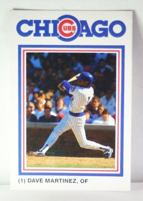 1987 David Berg Promo Baseball Card Chicago Cubs Dave Martinez #1 Rookie