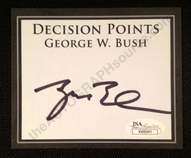 ジョージ ワシントンのサイン President George W Bush Signed Card Autograph JSA COA | eBay
