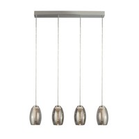 HäNgelampe Pendelleuchte Esstischlampe Rauchglas Wohnzimmerlampe Led H 150 Cm