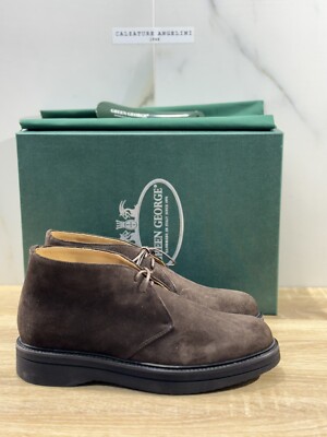 Green George Knöchelschuhe Veloursleder, Brown Luxury Handgefertigt Mann Stiefel