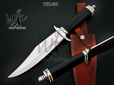 BEAUTIFULL CUSTOM HANDMADE  15'' CARBON STEEL HUNTING DAGGER WITH LEATHER SHEATH