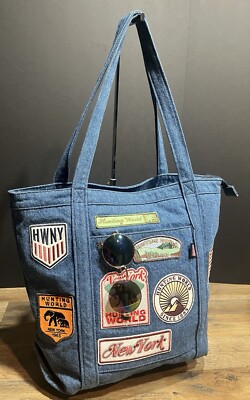 HUNTING WORLD Blue Denim /Patches Tote Bag | eBay HUNTING WORLD Blue Denim /Patches Tote Bag | eBay