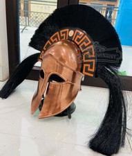 Casque Corinthien Grec Avec Plumet Armure Casque Antique En Cuivre Avec Plumet