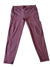 NWT Zenana Womens 3XL Plus Size Purple Plum Wide Waistband Full Length Leggings