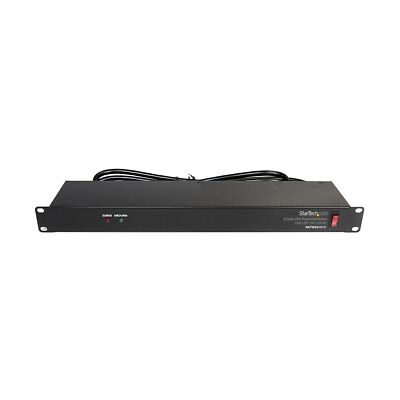 StarTech.com 8 Outlet Horizontal 1U Rack Mount PDU Power Strip for Network Se...