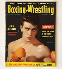 1954 Boxing and Wrestling Magazine Joe Micelli Rocky Castellani Fights Vintage