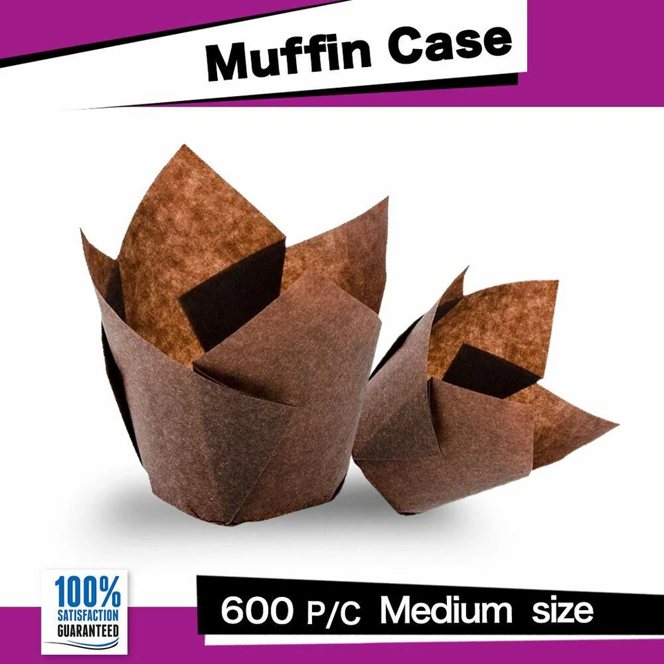 MUFFIN CASES LINER CHOC P50-600/PC CUPCAKE CAKE BOX TULIP MUFFIN CUP CAFE STYLE