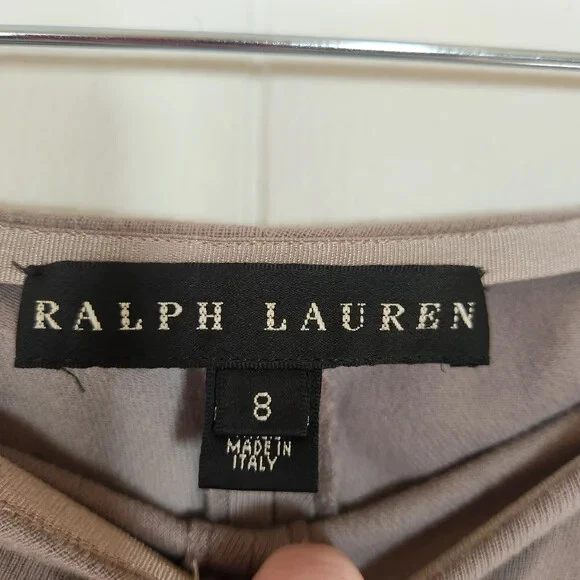 Calças equestres Ralph Lauren de lã bege etiqueta preta tamanho 8 fabricadas na Itália - Imagem 3 de 4