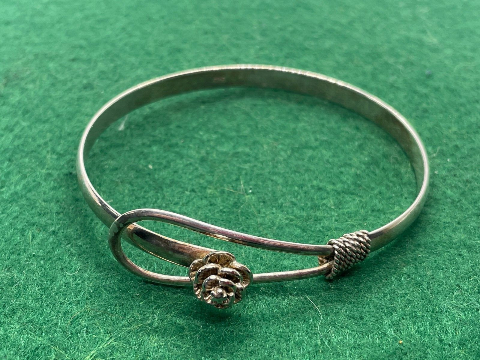 SOLID STERLING SILVER USED CONDITION BRACELET 10.… - image 1