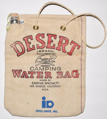 Vintage Indel Davis Desert Brand Camping Scottish Flax Duck Canvas Water Bag Ebay