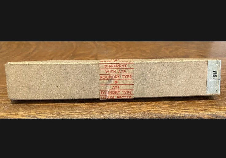 NOS ATF 6pt. Bank Gothic Light no.4 FIG. Letterpress Type Vintage sealed - Image 2 of 3