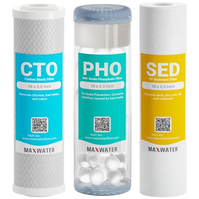 Max Water Whole House Anti-Scale Water Filter Replacement kit w/ Sediment & CTO