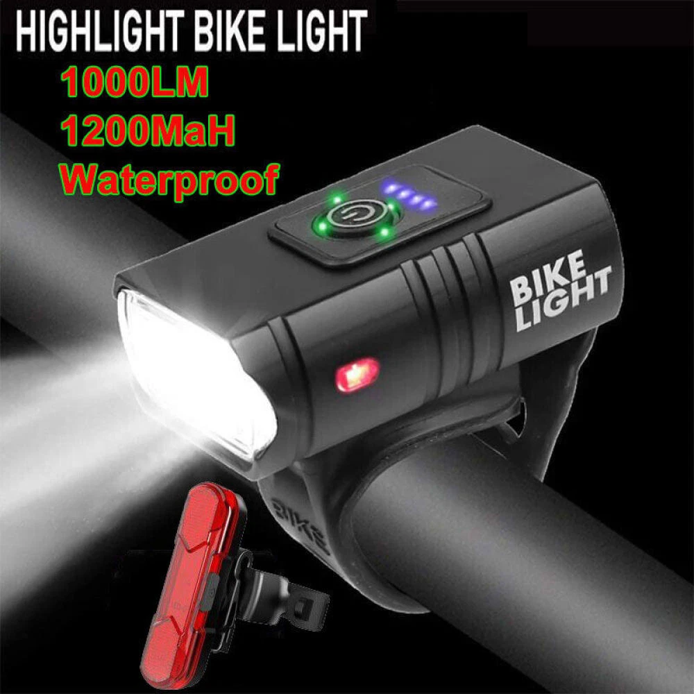 Mountain Bike Light Set USB Rechargeable Bicycle T6 LED Torch Front Rear Lamp AU