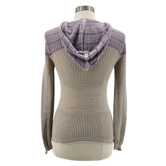 Sudadera con Capucha Juicy Couture Gris Púrpura Ajustada Tejido Abierto Suéter Para Mujer Mediana Foto 4 de 4