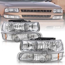 4pcs For 99-02 Chevy Silverado 00-06 Suburban Tahoe Headlights Bumper Lamps Lr