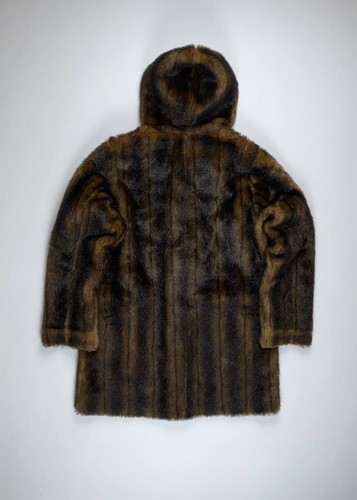 ๐จ 90s Balmain vintage heavy faux fur reversible coat jacket mans M browm black - Picture 5 of 16