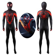 Miles Morales Costume Ultimate Spider-Man Cosplay Bodysuit Adult Kids