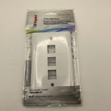 NEW SEALED On-Q-Legrand-3-Port-White-Keystone-Jack-Wall-Plate-F3403-WH-V1