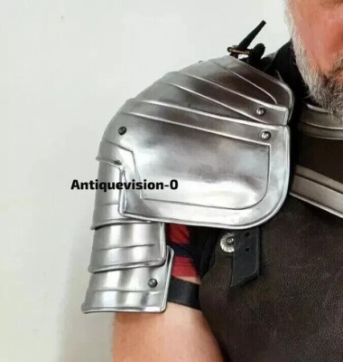 Medieval Steel Shoulder Armor Pair of Pauldrons Set Wearable Cosplay Armour