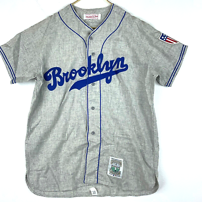 Vintage Brooklyn Dodgers Babe Herman Mitchell & Ness Jersey Size 2XL Gray  Mlb