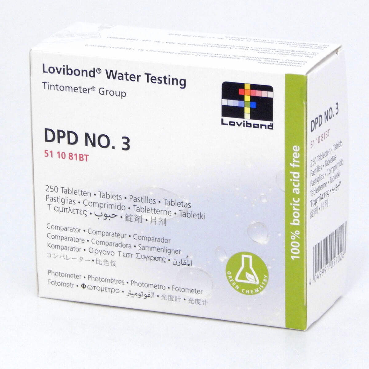 Reagenti DPD3 Lovibond 250 Compresse per Fotometro Professionale