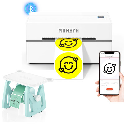 MUNBYN Bluetooth Shipping Label Printer +  Printer Stand BUNDLE NEW IN BOX