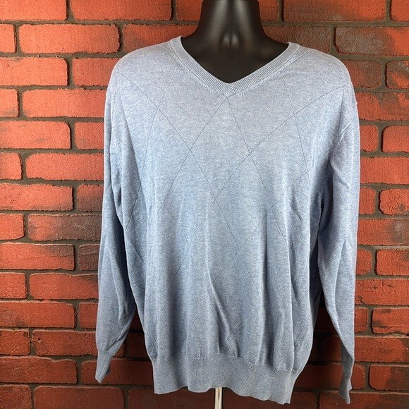 Jos A Bank Sweater Mens XL Blue Pima Cotton