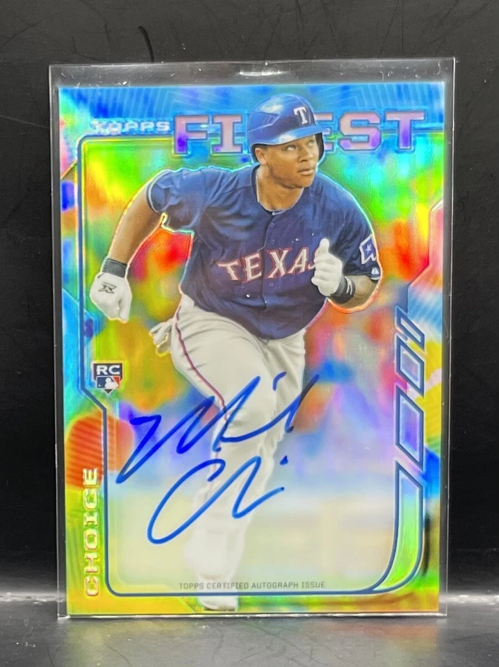 Autógrafos de novato Michael Choice 2014 Topps Finest Refractor #RAMC RC automático Foto 2 de 3