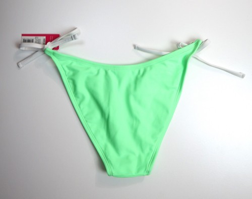 NEON GREEN HIGH LEG SCOOP WAIST BIKINI BOTTOMS - XHILARATION - SIZE S - NWT - Picture 4 of 4