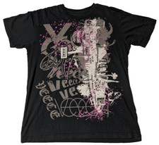 VEECE Men Size XL Black Cotton Doubled-Sided Graphic Print T-Shirt Made In USA