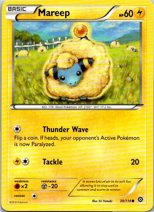 Mareep 38/114 Common Regular Pokemon Steam Siege Mint