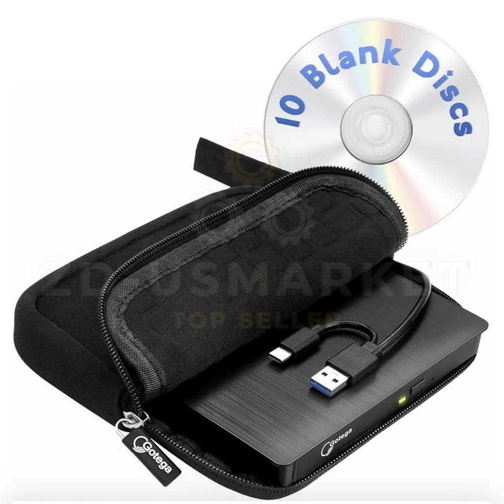 Slim Laptop External CD DVD RW Drive USB 3.0 Writer CD DVD Burner + 10 Discs