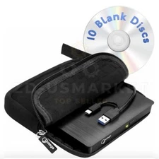 Slim Laptop External CD DVD RW Drive USB 3.0 Writer CD DVD Burner + 10 Discs